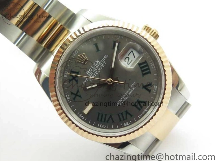 0110 Bold DateJust 36 SS RG 126231 BP Maker 1:1 Best Edition Gray Roman Dial on Oyster Bracelet 2513